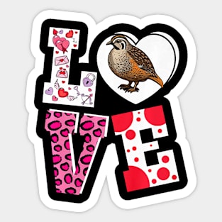 Love Quail Bird Girls Boys Gifts Funny Valentine Premium Sticker